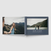 Elegante moderne Smoky Blue Navy bruiloft gastenbo Gastenboek (Volledig)