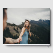 Elegante moderne Smoky Blue Navy bruiloft gastenbo Gastenboek (Achterkant)