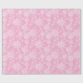 Elegante moderne sneeuwvlok patroon roze Kerstmis Cadeaupapier (Vlak)