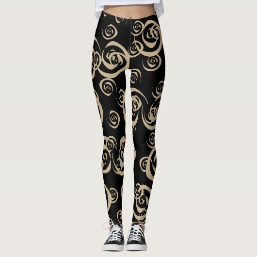 Elegante moderne spiralen patronen leggings (Voorkant)