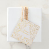 Elegante moderne stijlvolle gouden vrolijke kerstb bedankjes labels (Met doos)