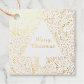 Elegante moderne stijlvolle gouden vrolijke kerstb bedankjes labels (Voorkant)