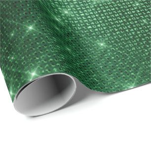 Elegante moderne, stijlvolle groene glitter cadeaupapier