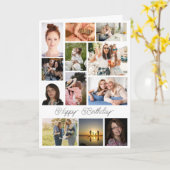 Elegante moderne stijlvolle Happy Birthday Collage Kaart (Gele Bloem)