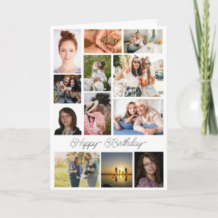 Elegante moderne stijlvolle Happy Birthday Collage Kaart