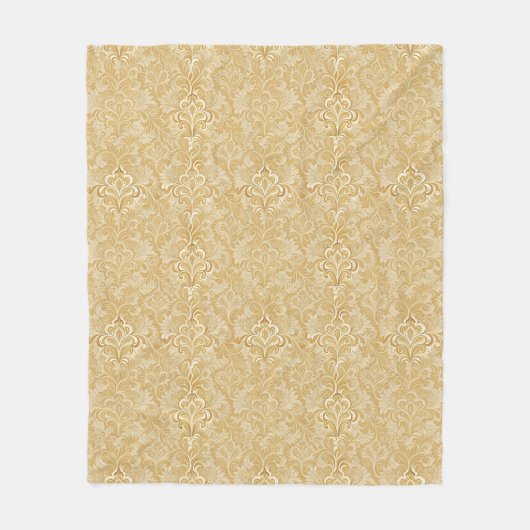 Elegante moderne stijlvolle trendy beige damast pa fleece deken (Voorkant)