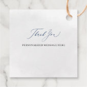 Elegante moderne stoffige blauwe bloem zoet 16 bedankjes labels (Achterkant)