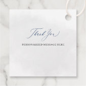 Elegante moderne stoffige blauwe bloemen Quinceañe Bedankjes Labels (Achterkant)