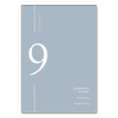 Elegante moderne stoffige blauwe minimale bruiloft kaart (Achterkant)