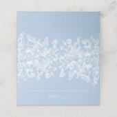 Elegante moderne stoffige blauwe plaatskaart voor  plaatskaartje (Buitenkant ongevouwen)