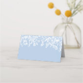 Elegante moderne stoffige blauwe plaatskaart voor  plaatskaartje (Achterkant)