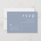 Elegante moderne stoffige blauwe trouw-RSVP kaart (Voorkant)