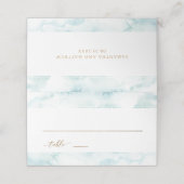 Elegante moderne stoffige blauwe Waterverf escort Plaatskaartje (Buitenkant ongevouwen)