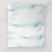 Elegante moderne stoffige blauwe Waterverf escort Plaatskaartje (Binnenkant ongevouwen)