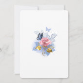 Elegante moderne stoffige roze roos bloem kaart (Achterkant)