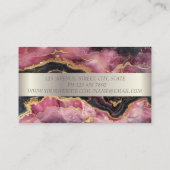 Elegante moderne streep Lotus Bourgogne Marmer Visitekaartje (Achterkant)