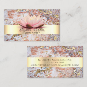 Elegante Moderne Streep Lotus Marmer Goud Visitekaartje