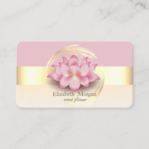 Elegante moderne streep Lotus roze goud Visitekaartje