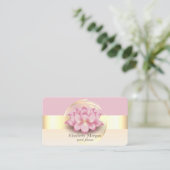 Elegante moderne streep Lotus roze goud Visitekaartje (Staand voorkant)