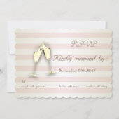 Elegante moderne strepen, glazen trouw-RSVP kaart (Voorkant)