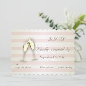 Elegante moderne strepen, glazen trouw-RSVP kaart (Staand voorkant)