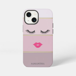 Elegante Moderne Strepen, Wimpers, Lippen  -Persoo iPhone 13 Mini Hoesje