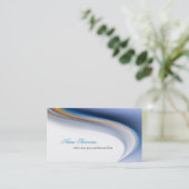 Elegante moderne stylist pastel blauw en wit visitekaartje (Staand voorkant)