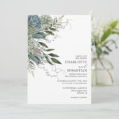 Elegante moderne succulente bloemenbruiloft uitnod kaart (Staand voorkant)