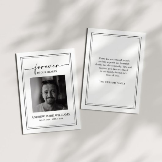 Elegante moderne sympathie geheugen dank u kaart