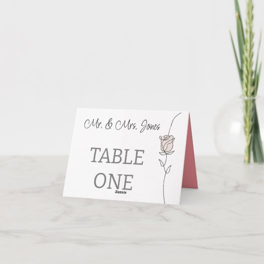 Elegante moderne tafelnummer tentkaarten (Achterkant)