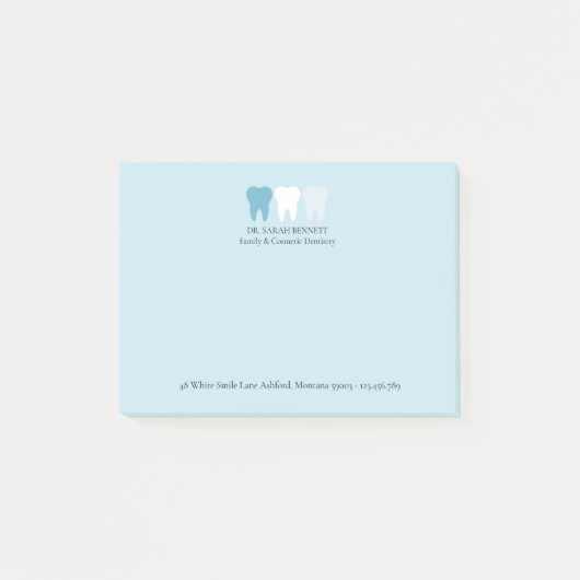 Elegante moderne tandarts tand logo aangepast post-it® notes (Voorkant)