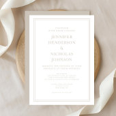 Elegante moderne taupe bruiloft kaart