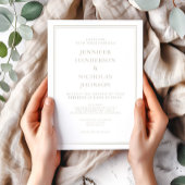 Elegante moderne taupe bruiloft kaart