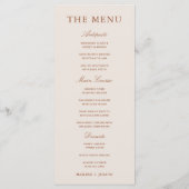 Elegante moderne terracotta bloemrijke boho-herfst menu (Achterkant)