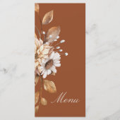 Elegante moderne terracotta bloemrijke boho-herfst menu (Voorkant)