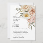 Elegante moderne Terracotta Boho Floral Wedding Kaart (Voorkant)