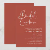 Elegante & moderne terracotta bruids lunch kaart (Voorkant / Achterkant)