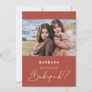 Elegante moderne Terracotta Bruidsmeisje voorstel Kaart