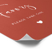 Elegante & Moderne Terracotta bruiloft Favors teke Poster (Hoek)