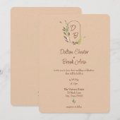 Elegante & Moderne Terracotta Bruiloft Kaart (Voorkant / Achterkant)