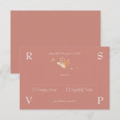 Elegante & Moderne Terracotta Bruiloft RSVP Kaartje (Voorkant / Achterkant)