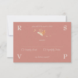 Elegante & Moderne Terracotta Bruiloft RSVP Kaartje