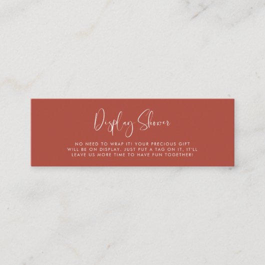 Elegante & Moderne Terracotta Display douchekaart Mini Visitekaartje (Voorkant)