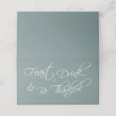 Elegante moderne Thanksgiving Dankbaar Feest Plaatskaartje (Buitenkant ongevouwen)