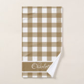 Elegante moderne tortilla bruine witte buffelruitj bad handdoek (Handdoek)