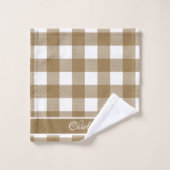 Elegante moderne tortilla bruine witte buffelruitj bad handdoek (Wasdoekje)