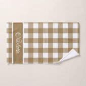 Elegante moderne tortilla bruine witte buffelruitj bad handdoek (Handdoek)