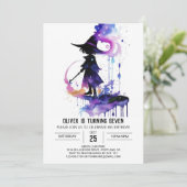 Elegante moderne tovenaar verjaardag kaart (Staand voorkant)