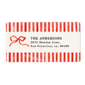 Elegante moderne traditionele rode boog Kerstmis Etiket (Voorkant)