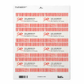 Elegante moderne traditionele rode boog Kerstmis Etiket (Full Sheet)